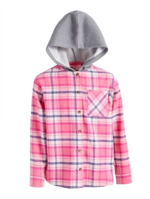EPIC THREADS Big Girls Roller Plaid Hooded Cotton Shacket, Created for Macy's