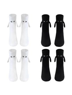 gjulrfu Holding Hands Socks,Personalized Stockings Couple Magnetic Socks Mid Tube Sock Funny Gifts