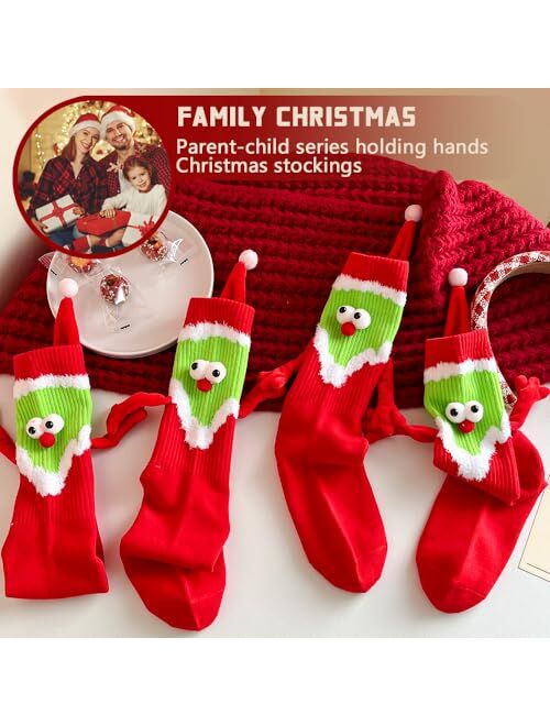 Engmoo Christmas Stocking Stuffers,Magnetic Holding Hands Socks Christmas Gift for Men Women Kids Family