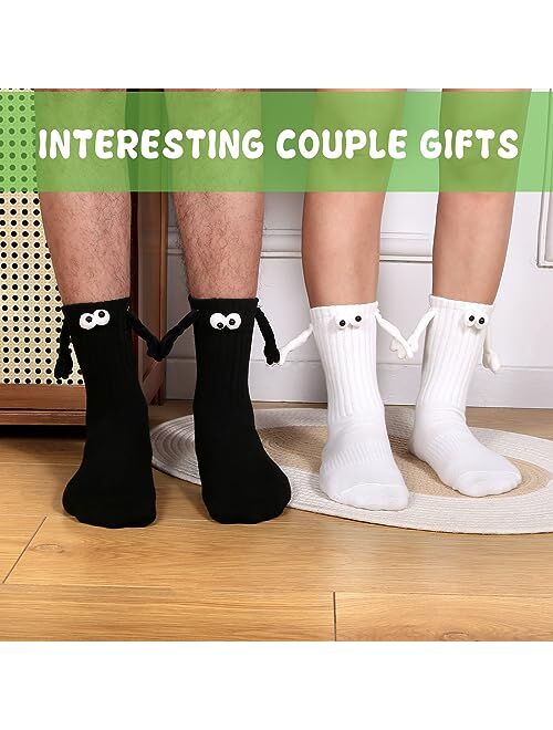 LASER HAND Holding Hands Socks Funny Magnetic Suction 3D Doll Socks Birthday Christmas Gifts for Valentines Him and Her