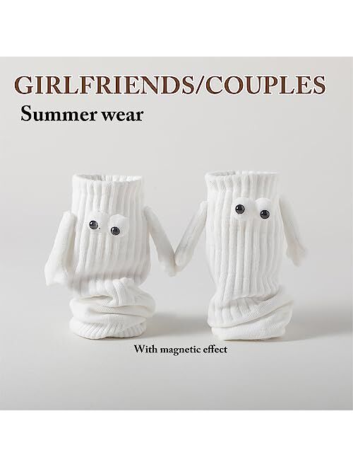 SiQiYu 2 Pair Holding Hands Socks, Novelty Couple Holding Hands Socks, Magnetic Hand Holding Socks Adult, Gifts for Couple, Friends