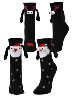 Two Feet Magnetic Hand Holding Christmas Socks, Funny Holiday Gift For Adults, Women, Men, Couples Or Friends