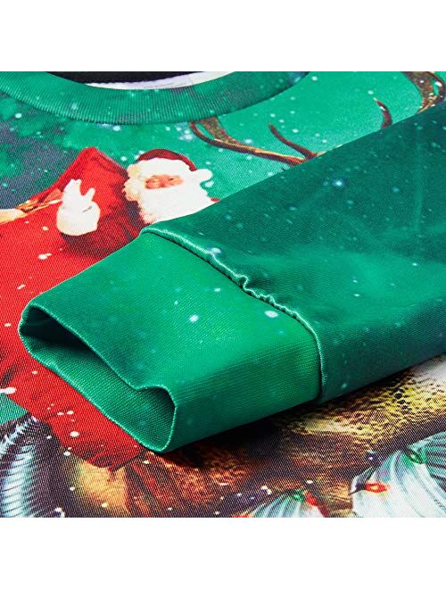 Idgreatim Boys Girls Ugly Christmas Sweater Funny 3D Long Sleeve Xmas Sweatshirt with Fleece Size 4-16