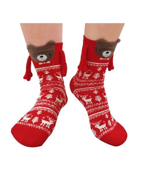 Folouse Christmas Hand Holding Socks Couple Magnetic Hand in Hand Socks That Hold Hands Funny Christmas gifts Stocking Stuffers