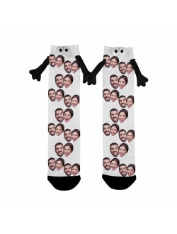 Artsadd Custom Face Socks with Picture, Personalized Socks with Photo Customized Unisex Funny Crew Sock Gifts for Men Women