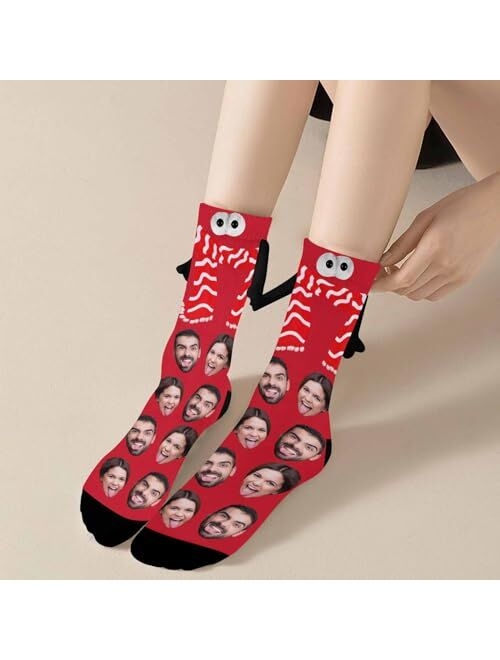 Artsadd Custom Face Socks with Picture, Personalized Socks with Photo Customized Unisex Funny Crew Sock Gifts for Men Women