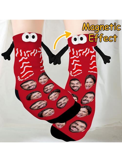 Artsadd Custom Face Socks with Picture, Personalized Socks with Photo Customized Unisex Funny Crew Sock Gifts for Men Women