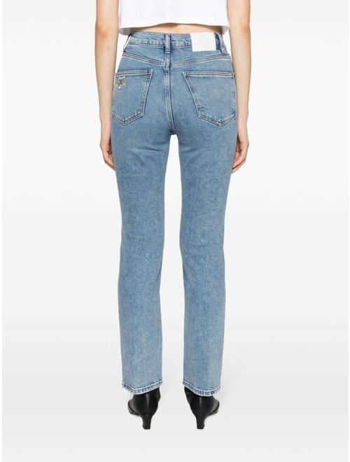 Maje rhinestone-embellished straight-leg jeans