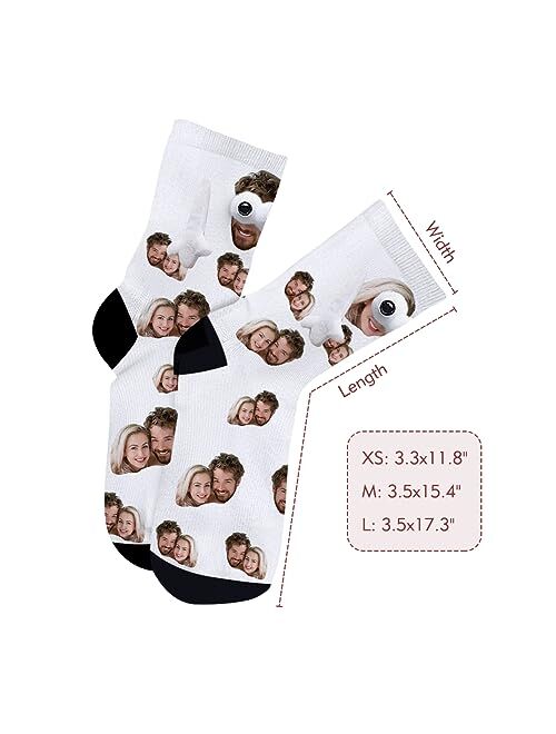Yopicks Custom Holding Hands Socks with Photo, Custom Face Socks with Hands, Funny Socks Gifts for Boyfriend Couple (1 Pair)