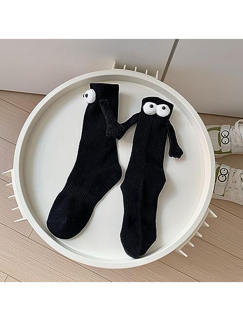 Angyape Holding Hands Socks, Magnetic Hand in Hand Socks Funny Couple Tube Socks Friendship Gift for Men Women