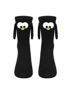 TRURENDI Couple Novelty Socks Cartoon Magnetic Holding Hands Women Socks Cute Elastic Walking Socks Accessory