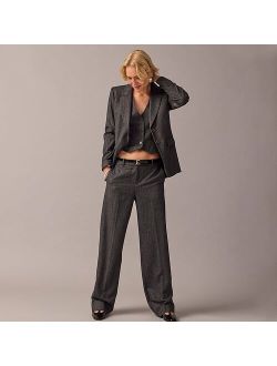 Collection full-length Sydney wide-leg pant in pinstripe Italian wool blend with Lurex metallic threads