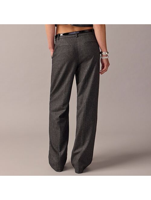 J.Crew Collection full-length Sydney wide-leg pant in pinstripe Italian wool blend with Lurex metallic threads