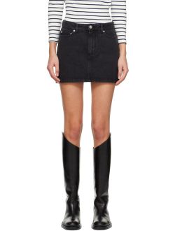 A.P.C. Black Faded Denim Miniskirt