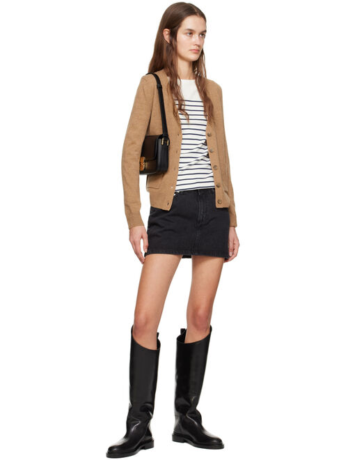 A.P.C. Black Faded Denim Miniskirt