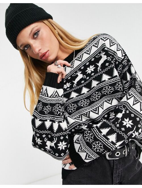 ASOS DESIGN Christmas sweater in fairisle pattern