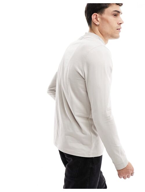 ASOS DESIGN turtle neck long sleeved T-shirt in light gray