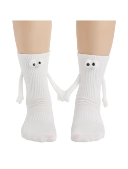 Honganda Funny Magnetic Hand Holding Socks, Hand in Hand Socks for Adult Christmas Gift for Couples Lovers Family Friends