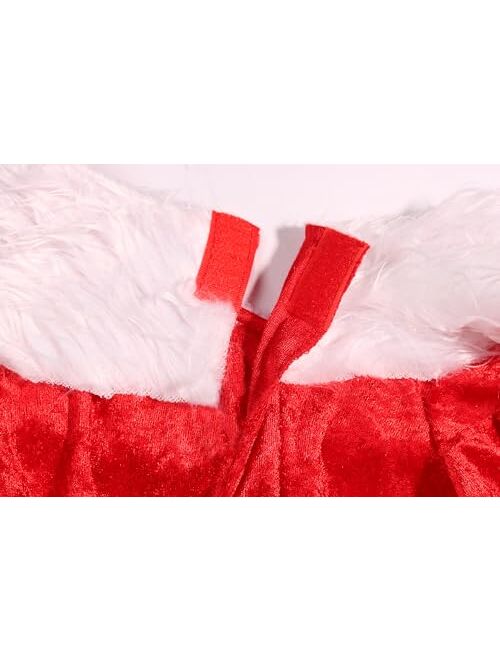 Soyoekbt Christmas Costume for Girls Led Light Up Santa Dress With Red Xmas Hat