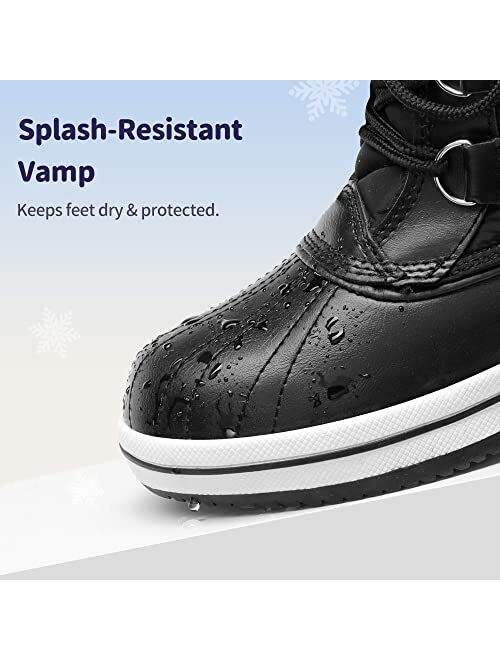DREAM PAIRS Girls Mid-Calf Winter Snow Boots for Little Kids/Big Kids