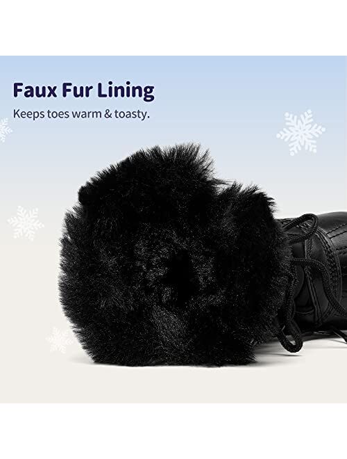 DREAM PAIRS Girls Mid-Calf Winter Snow Boots for Little Kids/Big Kids