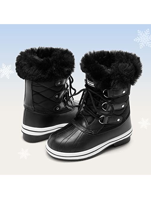 DREAM PAIRS Girls Mid-Calf Winter Snow Boots for Little Kids/Big Kids