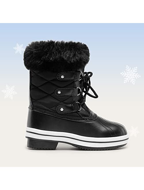 DREAM PAIRS Girls Mid-Calf Winter Snow Boots for Little Kids/Big Kids
