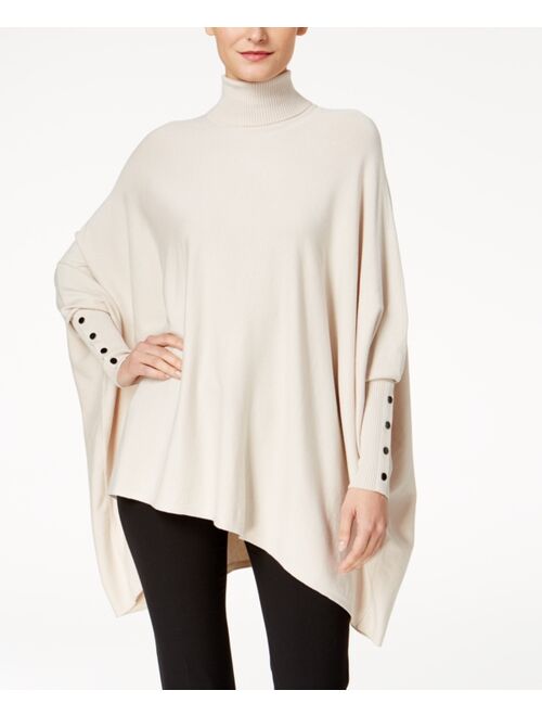 ALFANI Women's Turtleneck Poncho Sweater, Created for Macy's
