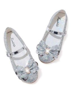 Dreamshoes Kids Flats Toddler Girls Dress Shoes Ballet Mary Jane Flats Flower Shoes For Big/Little Girl