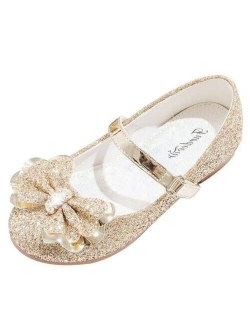 Dreamshoes Kids Flats Toddler Girls Dress Shoes Ballet Mary Jane Flats Flower Shoes For Big/Little Girl