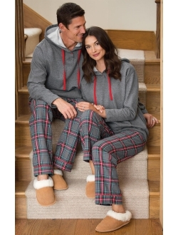 Christmas Plaid Couples PJs - Hoodie Top Plaid Flannel Pajamas - Sold Separately