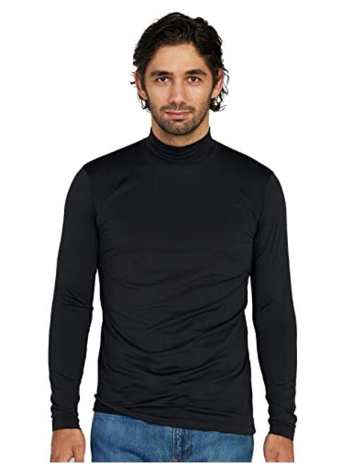 LAPASA Mens Thermal Underwear Top Fleece Mock Neck Long Sleeve Shirt Base Layer Undershirt Lightweight Midweight M102/M123
