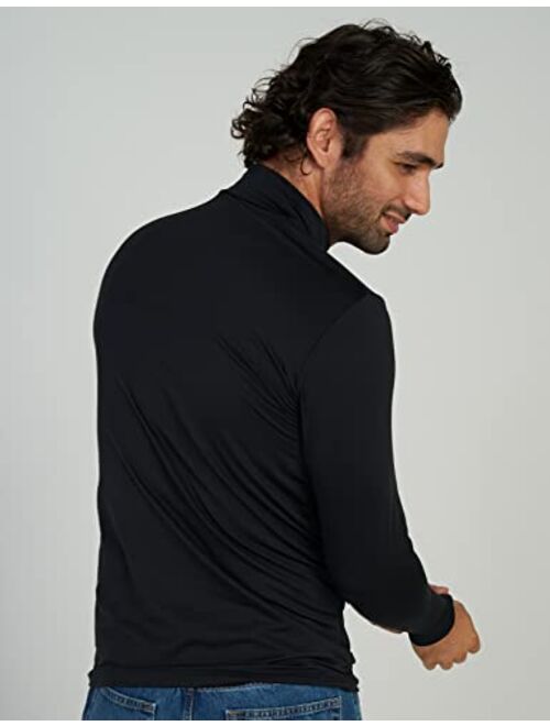 LAPASA Mens Thermal Underwear Top Fleece Mock Neck Long Sleeve Shirt Base Layer Undershirt Lightweight Midweight M102/M123