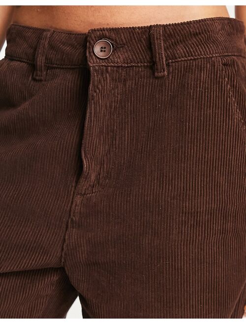 ASOS DESIGN cord slouchy dad pants in brown