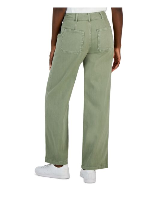 And Now This Women's Seam-Front Straight-Leg Twill Pants, Created for Macy's