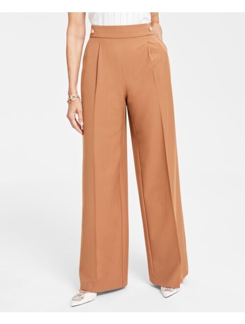 I.N.C. International Concepts Women's High-Rise Button Trousers, Created for Macy's