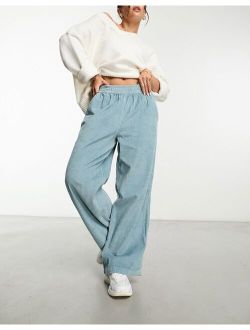 jumbo cord pull-on pants in blue