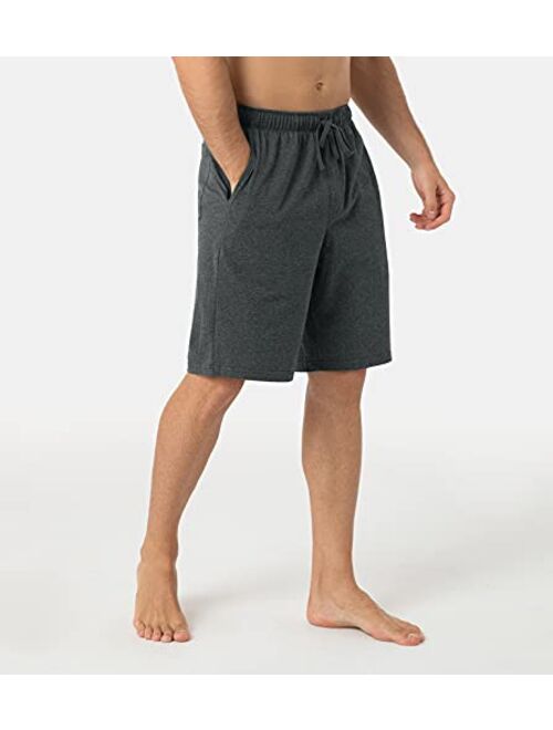 LAPASA Men's Pajama Shorts (2 Pack) Super Soft Knit Sleepwear Lounge Pants PJ with Drawstring and Pockets Lightweight M93
