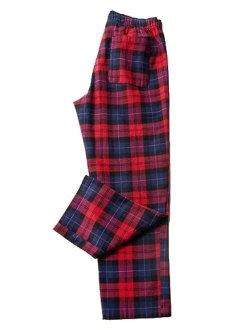 Men's 100% Cotton Woven Flannel Pajama Lounge Sleep Pants Plaid PJ Bottoms w Pockets and Drawstring M39