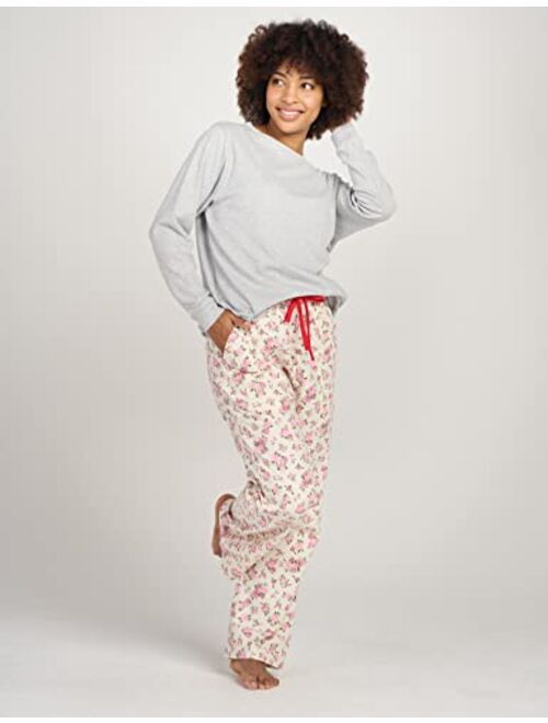 LAPASA Women's Pajama Set Cotton Flannel Sleepwear Loungewear Fleece Long Sleeves Button-Down Top Bottom Pants L96/L113/L107