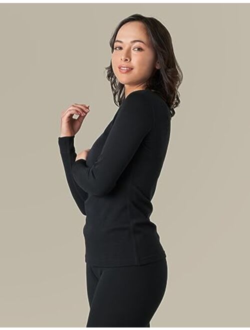 LAPASA Womens 100% Merino Wool Base Layer Midweight Activewear Thermal Underwear Long John Shirt Long Sleeve Pants L48/L49
