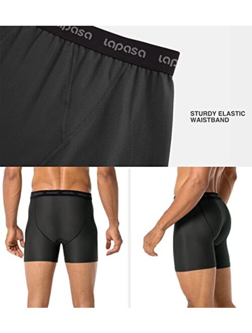 LAPASA Men's Quick Dry Travel Underwear, Terraversal Series Mesh Breathable Trunks/Boxer Briefs/Boxers (2 & 3 Packs)