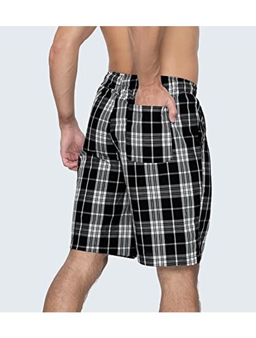 LAPASA Men's Pajama Shorts (2 Pack) 100% Cotton Woven Sleepwear Lounge Pants PJ with Drawstring and Pockets Lightweight M92