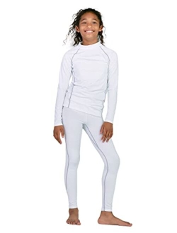 Kids Active Baselayer Set Sport Thermal Underwear Boys & Girls Base Layer Fleece Lined Long John Top & Bottom B21/G18