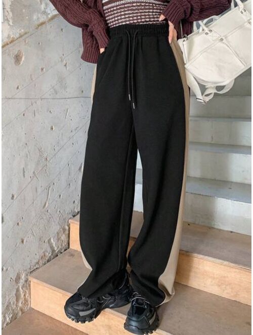 DAZY Color contrast Drawstring Waist Sweatpants