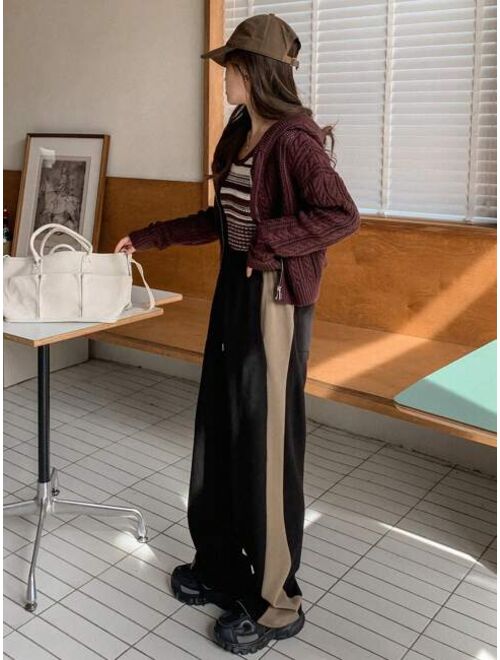 DAZY Color contrast Drawstring Waist Sweatpants