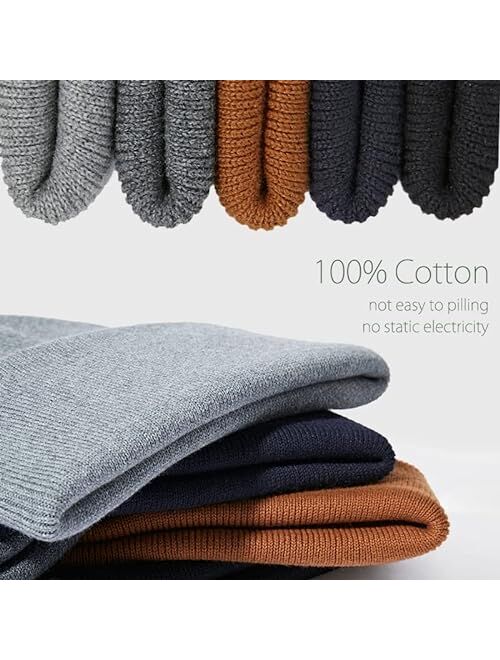 PHILIGHTS 100% Cotton Beanie Hat Knit Winter Hats for Women Men, Slouchy Beanies Cuffed Skull Cap Womens Warm Ski Hat