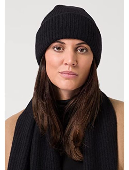 Style Republic Womens Chunky Knit Beanie, 100% Cashmere, Soft & Stretchy, Warm Hat for Winter