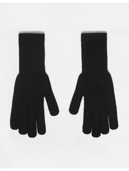 My Accessories Man touch screen knitted gloves in black