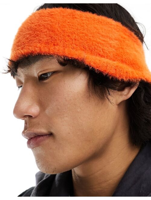 ASOS DESIGN fluffy headband in orange